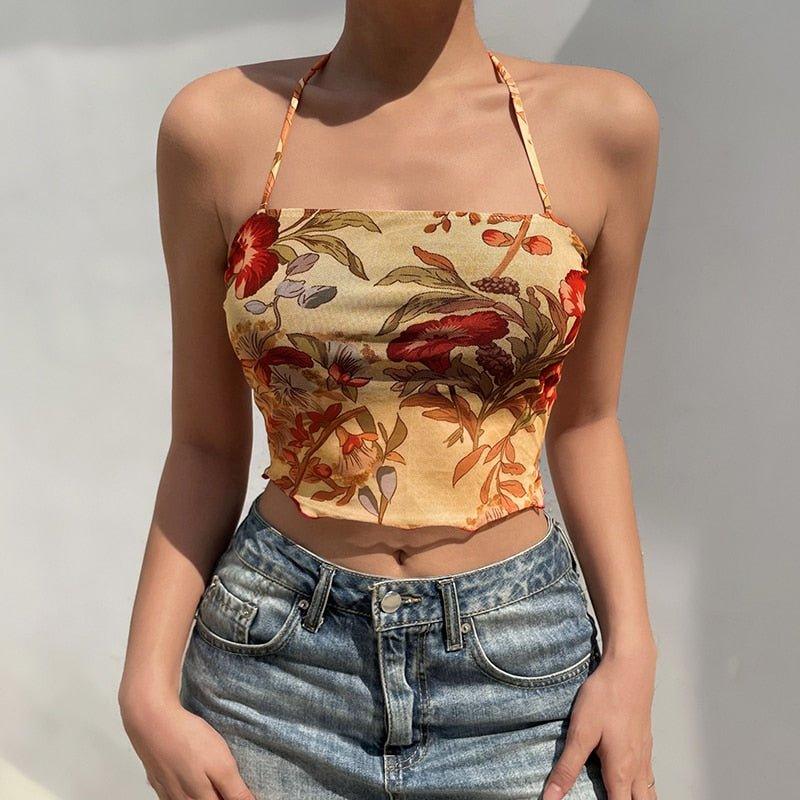 Angelic Floral Print Halter Top - Image 3