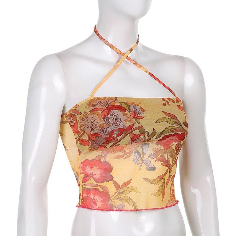 Angelic Floral Print Halter Top - Image 6
