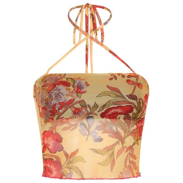 Angelic Floral Print Halter Top - Image 8