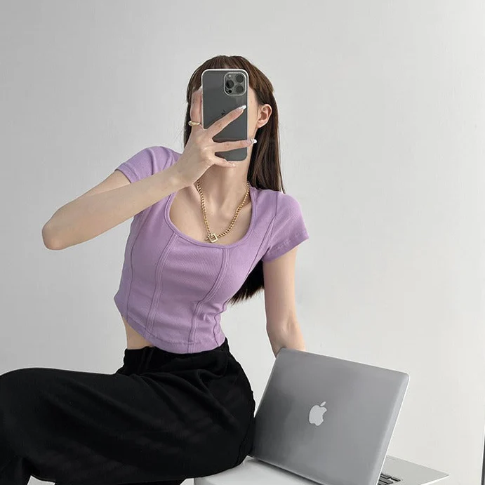 Aria Solid Crop Top - Image 10