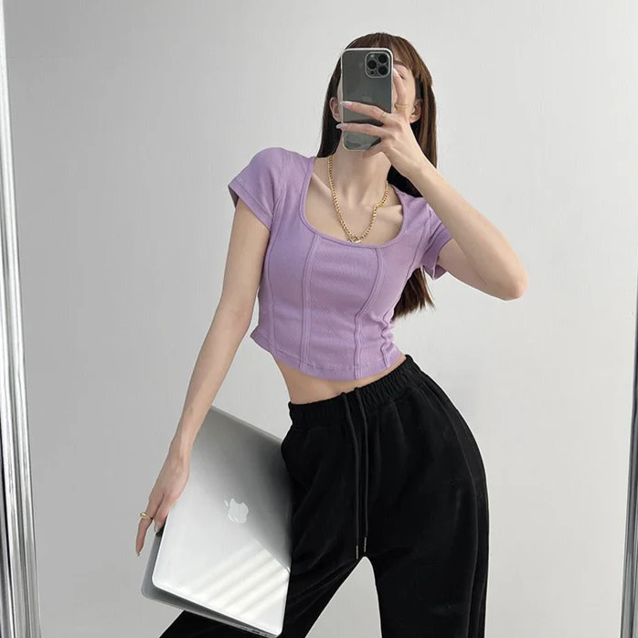 Aria Solid Crop Top - Image 11