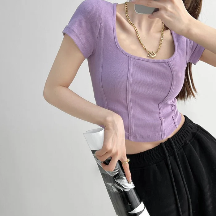 Aria Solid Crop Top - Image 13