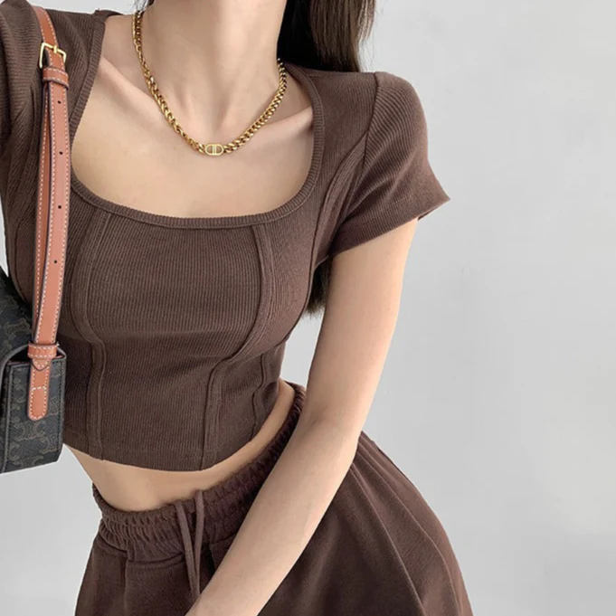 Aria Solid Crop Top - Image 17