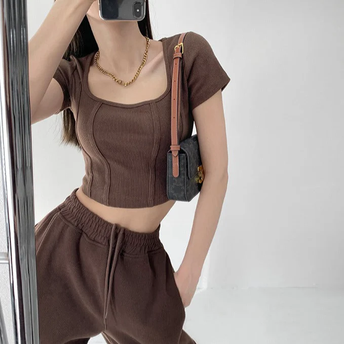 Aria Solid Crop Top - Image 18