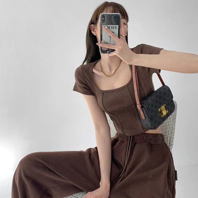 Aria Solid Crop Top - Image 19