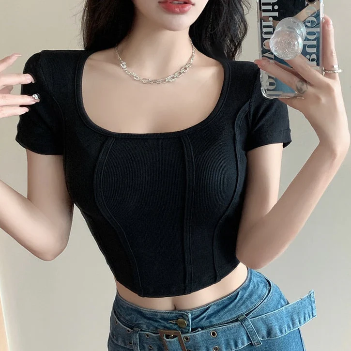 Aria Solid Crop Top - Image 25