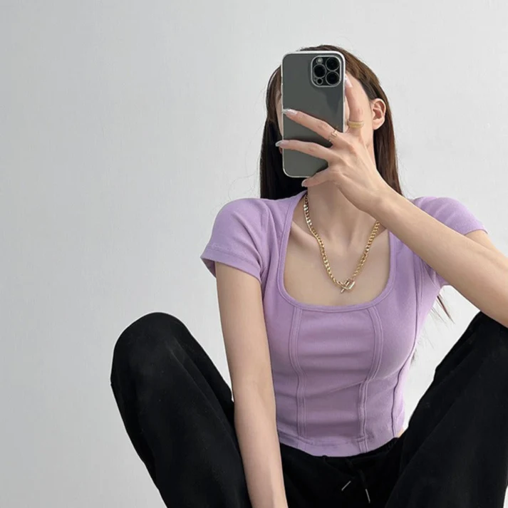 Aria Solid Crop Top - Image 9