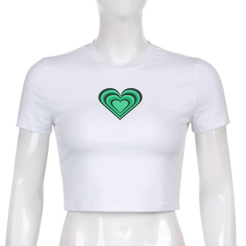 'Art of Heart' White Crop Top - Image 12