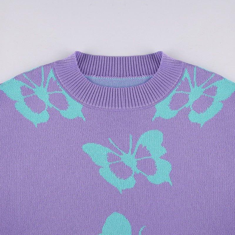 Butterfly Print Kawaii Jumper - Image 10