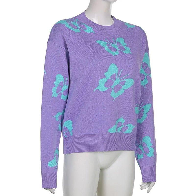 Butterfly Print Kawaii Jumper - Image 5