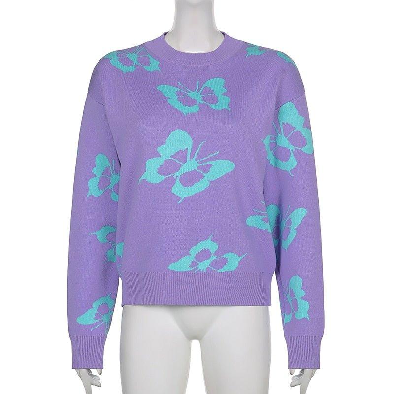 Butterfly Print Kawaii Jumper - Image 9
