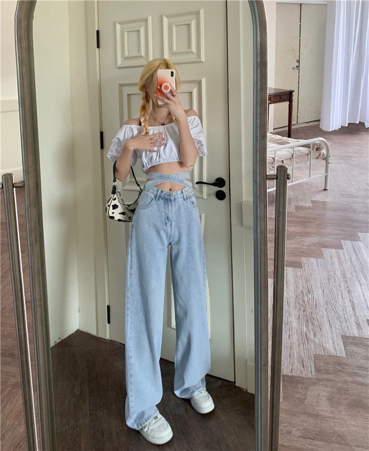 Celestial Sky Tie-Front Jeans - Image 5