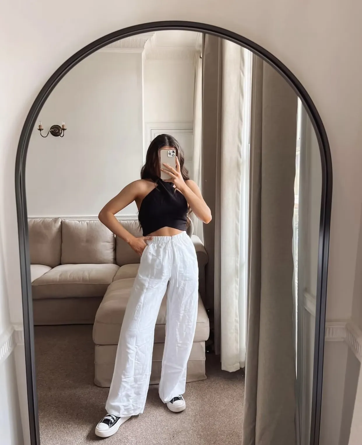 Chic Cascade Backless Halter Top - Image 3