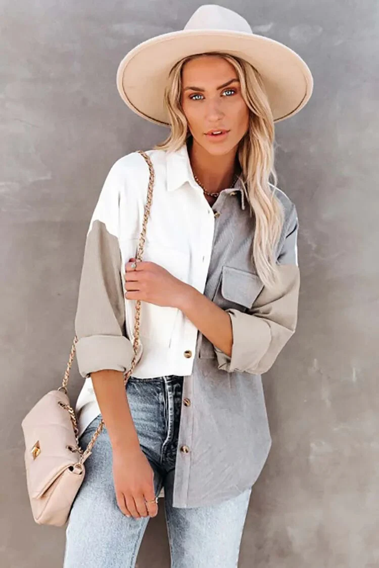 Corduroy Huescape Patchwork Shirt - Image 11