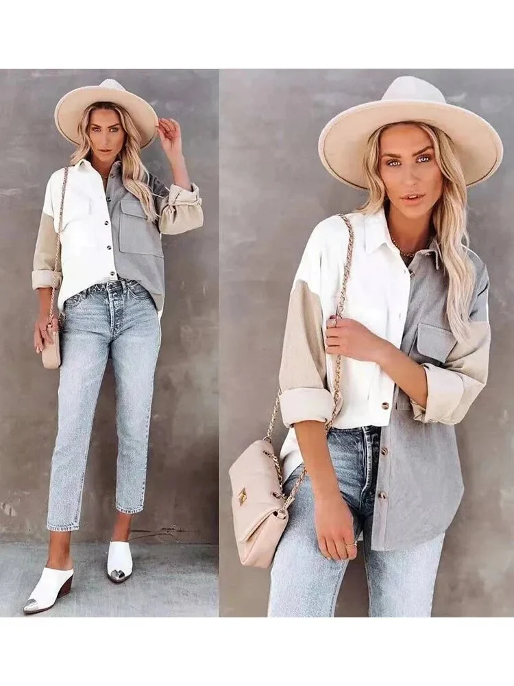 Corduroy Huescape Patchwork Shirt - Image 13