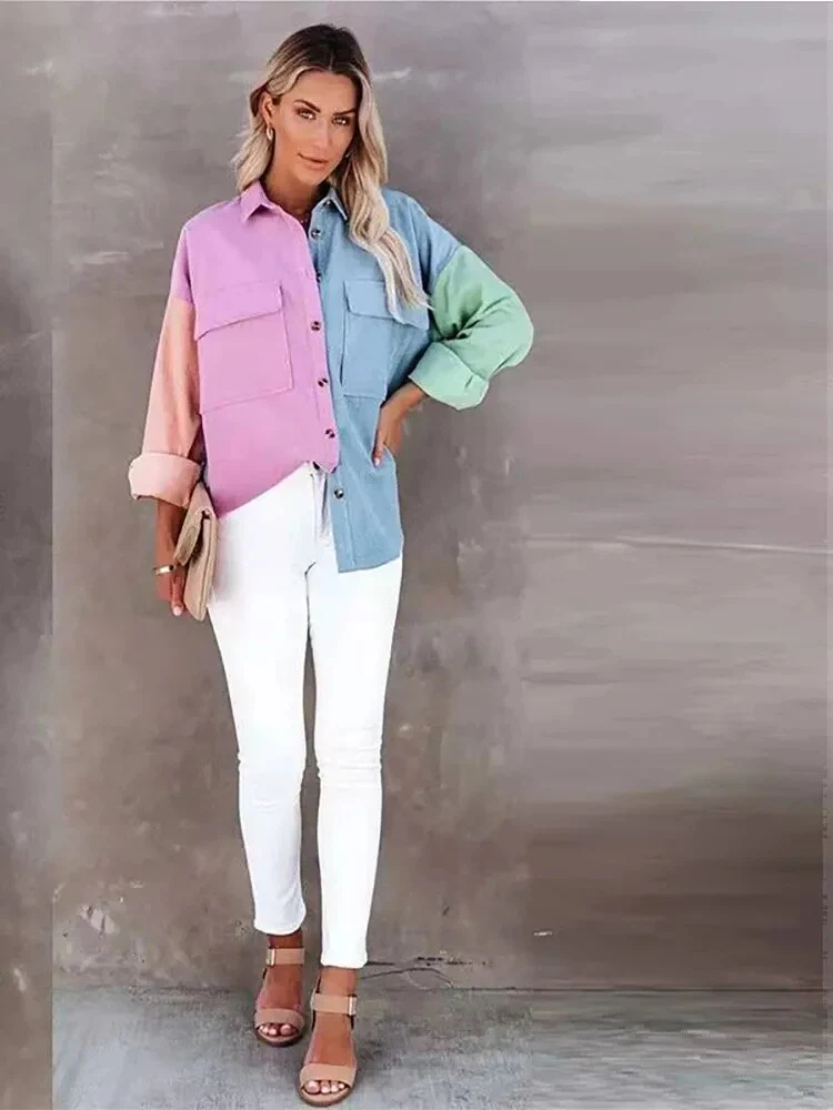 Corduroy Huescape Patchwork Shirt - Image 3