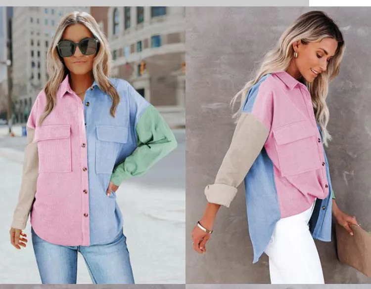 Corduroy Huescape Patchwork Shirt - Image 5