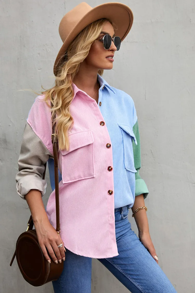 Corduroy Huescape Patchwork Shirt - Image 6