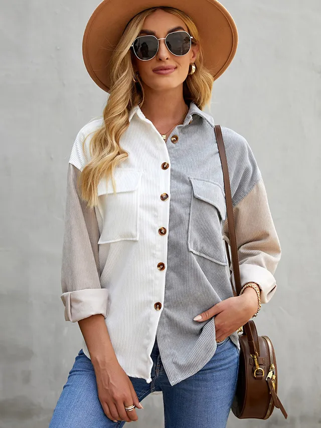 Corduroy Huescape Patchwork Shirt - Image 7