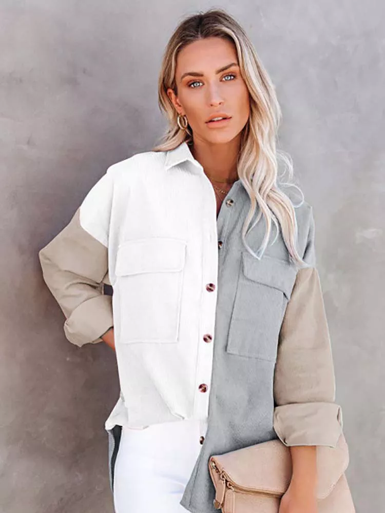 Corduroy Huescape Patchwork Shirt - Image 8