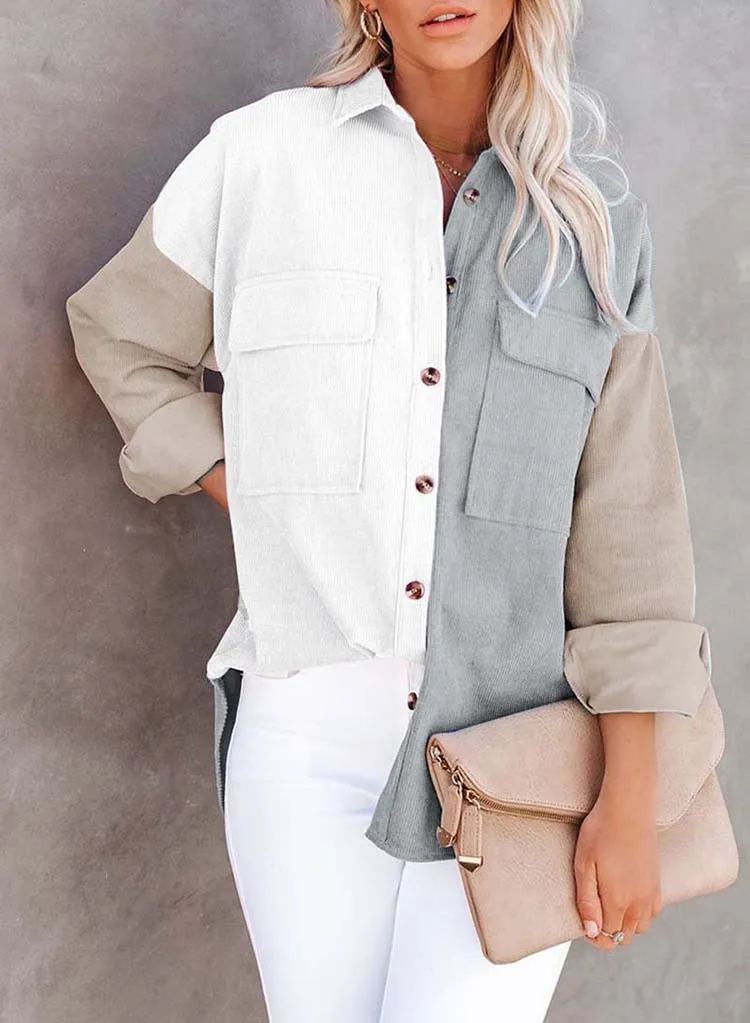 Corduroy Huescape Patchwork Shirt - Image 9