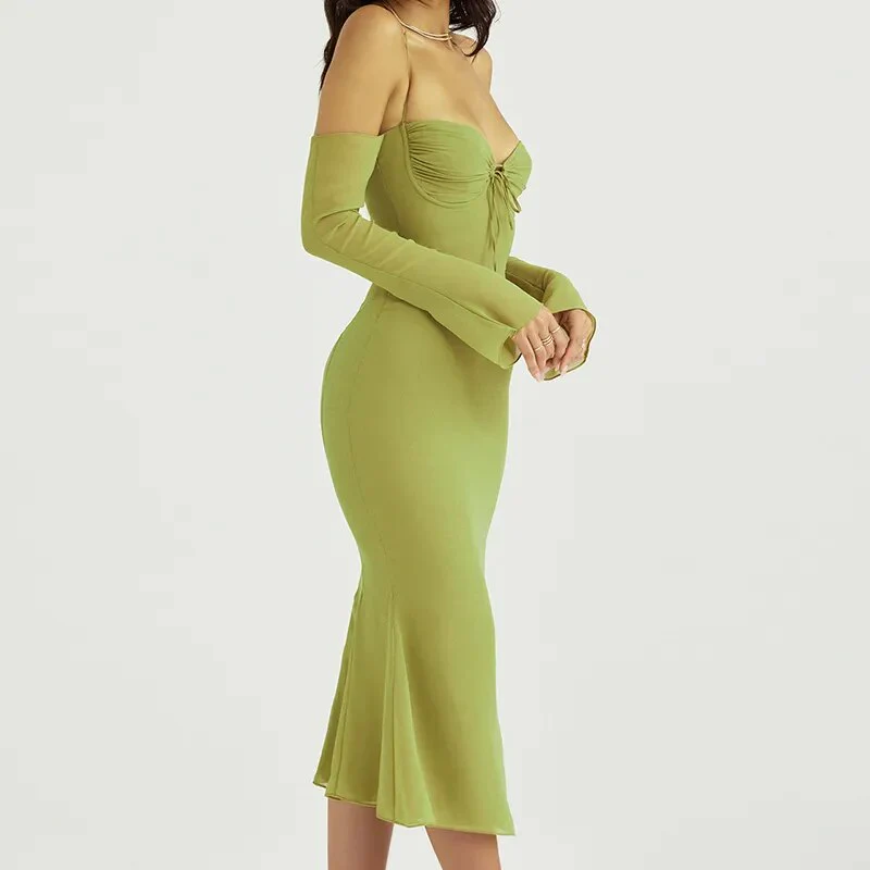 Curve-Hugging Midi Delight Bodycon Dress - Image 8
