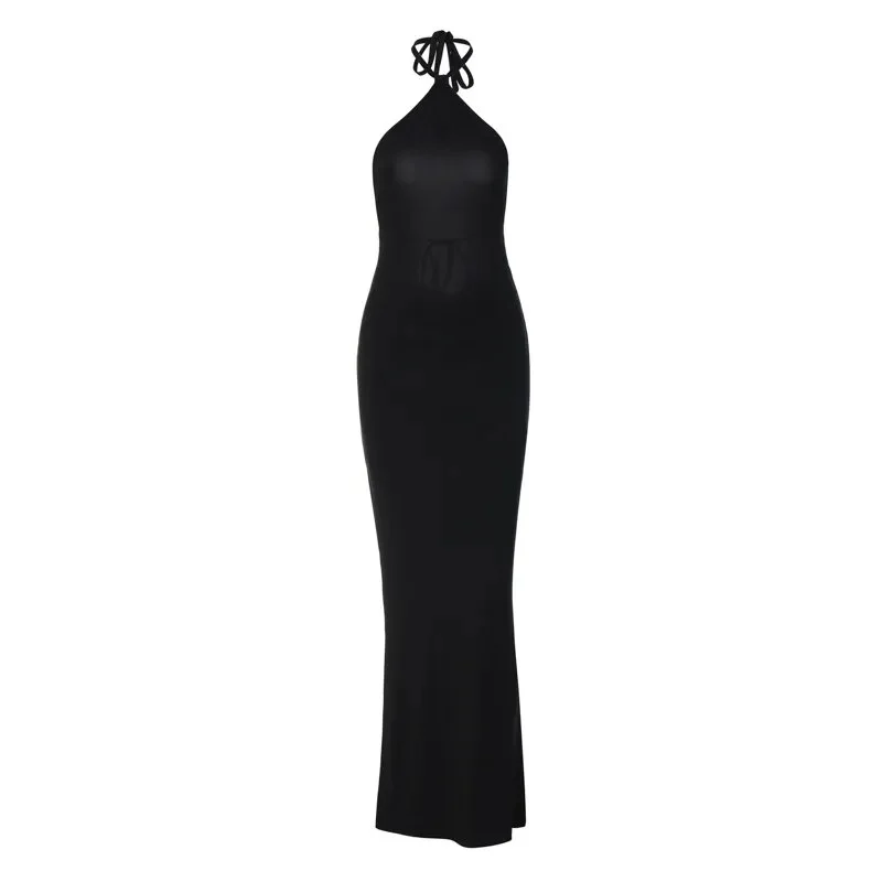 Dark Temptress Backless Maxi Dress - Image 6