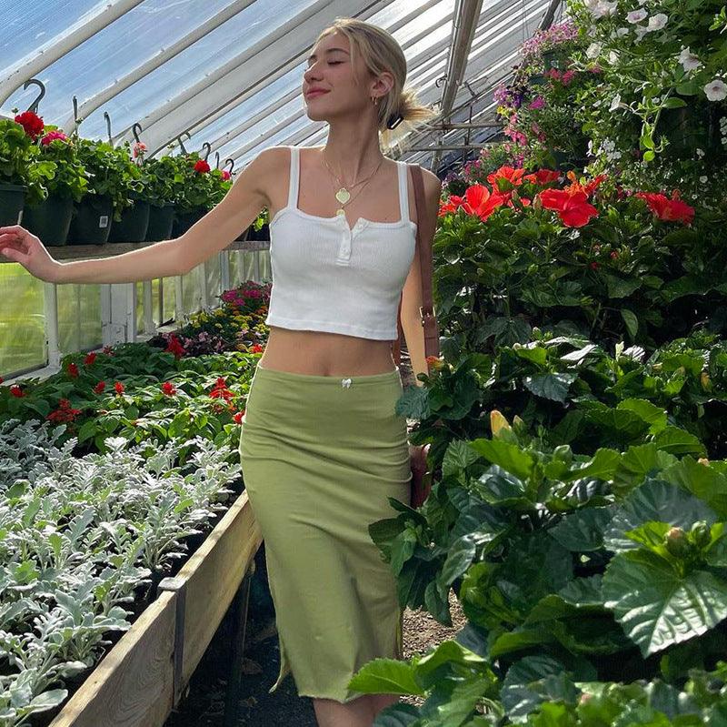 Dora Silk Slit Bodycon Skirt - Image 5