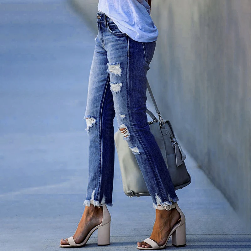 Edgy Fringe Ankle Denim - Image 4