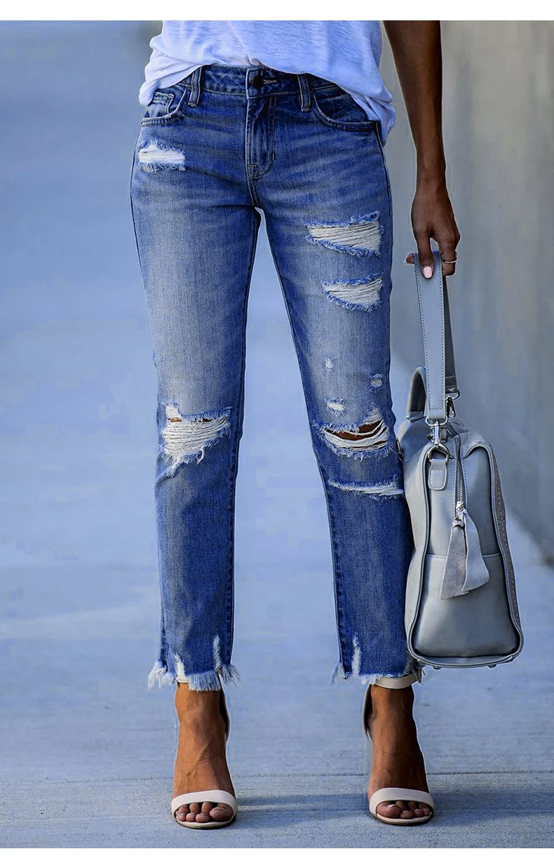 Edgy Fringe Ankle Denim - Image 6