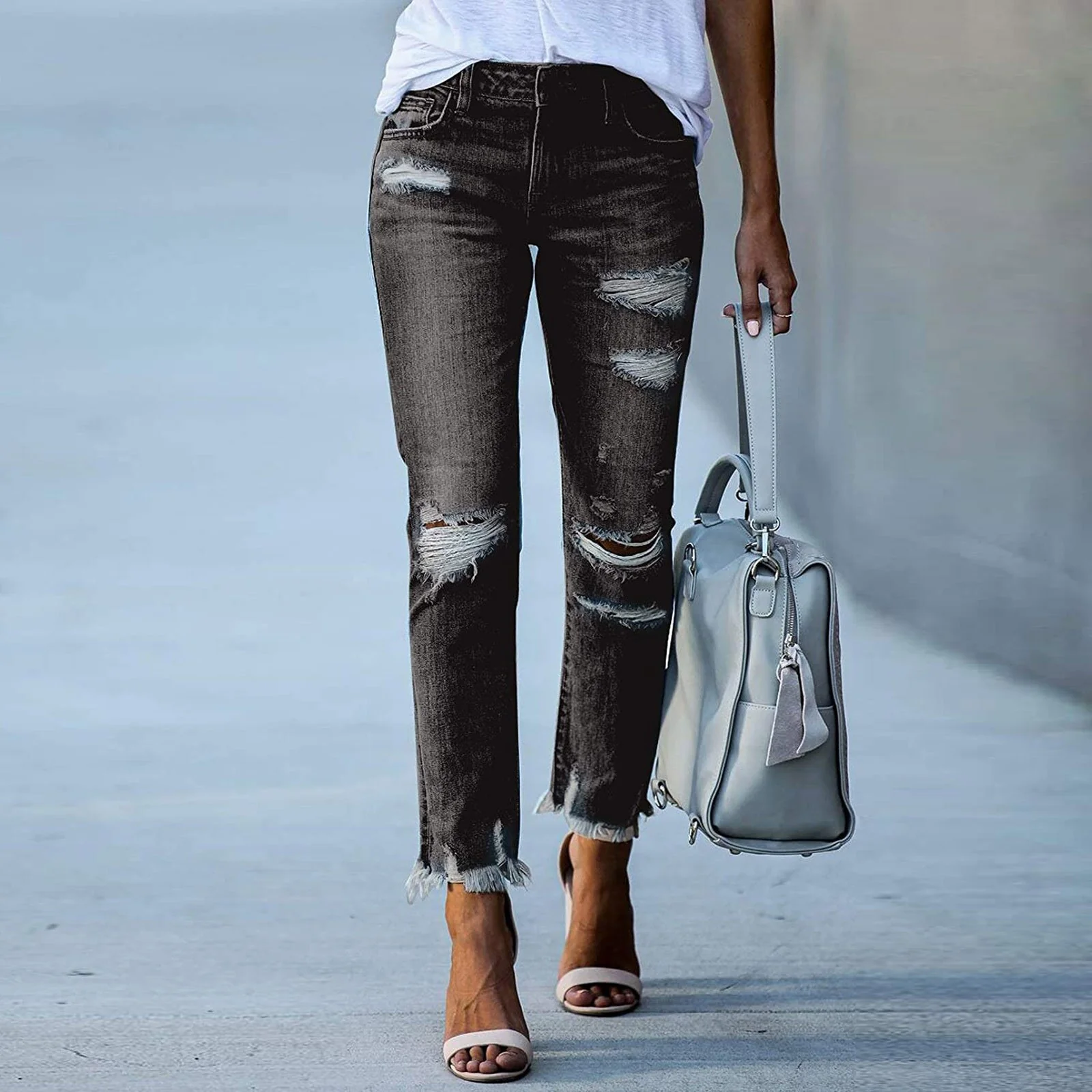 Edgy Fringe Ankle Denim - Image 8