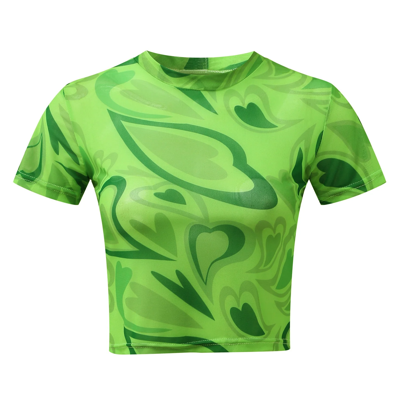 Fuchsia Heart Printed Mesh Top - Image 18