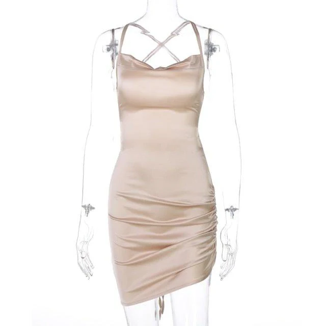 Giva Ruched Satin Dress - Image 19