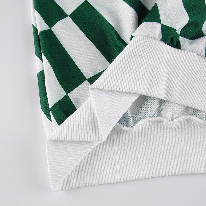 Green Checkered Oversized sweatshirt - Image 11