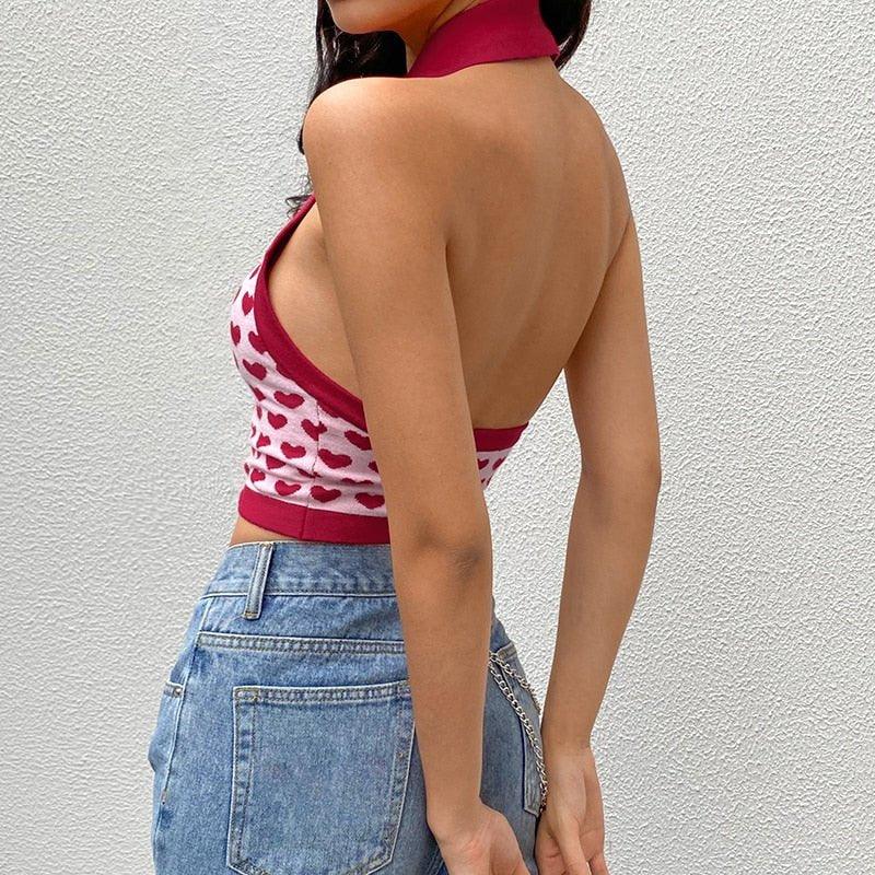 Heart-Print Knitted Vest - Image 4