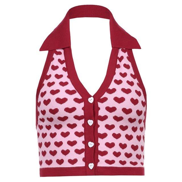 Heart-Print Knitted Vest - Image 5
