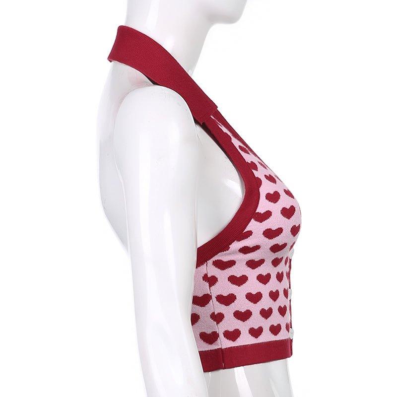 Heart-Print Knitted Vest - Image 8