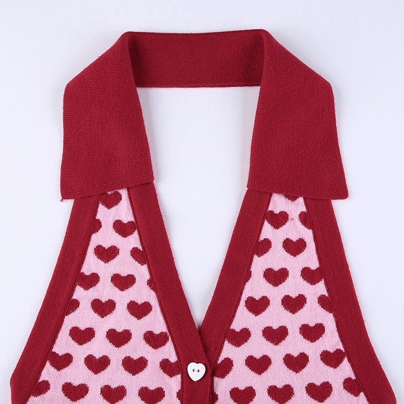Heart-Print Knitted Vest - Image 9