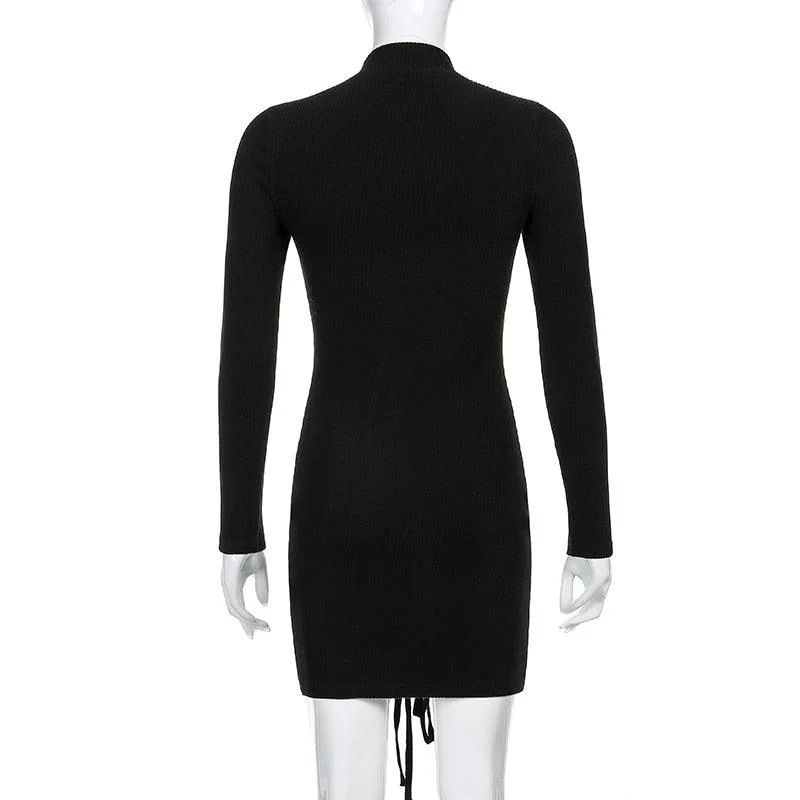 Ive Black Tie Up Dress - Image 11