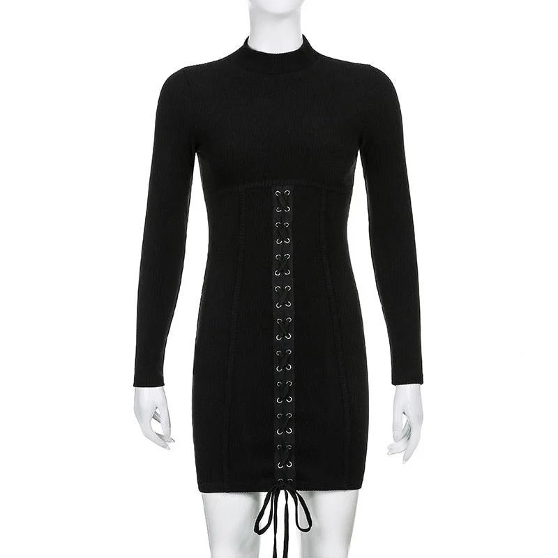 Ive Black Tie Up Dress - Image 9