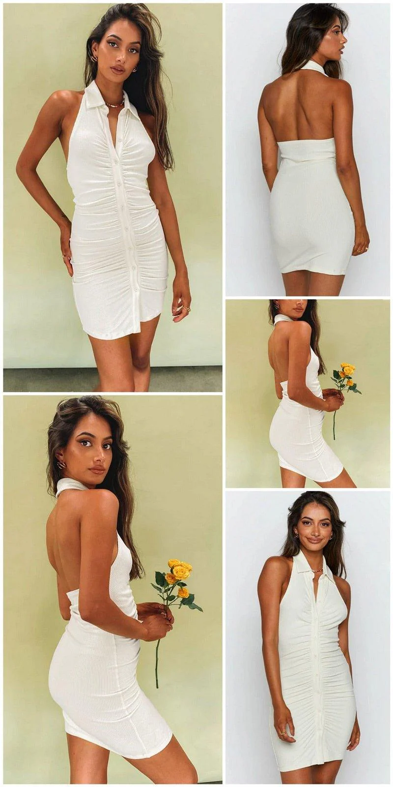 Julian Ruched Elegant Mini Dress - Image 11