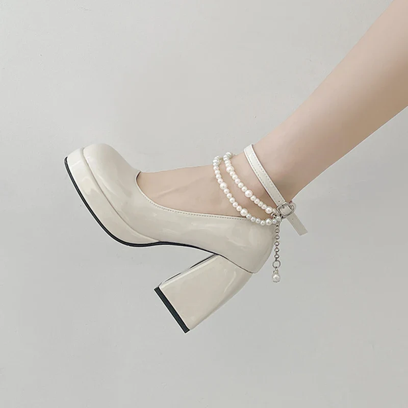 Kendra Pearl Ankle Straps Pumps - Image 10
