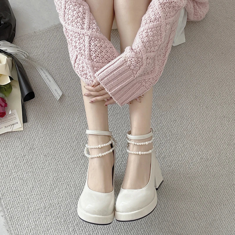 Kendra Pearl Ankle Straps Pumps - Image 12