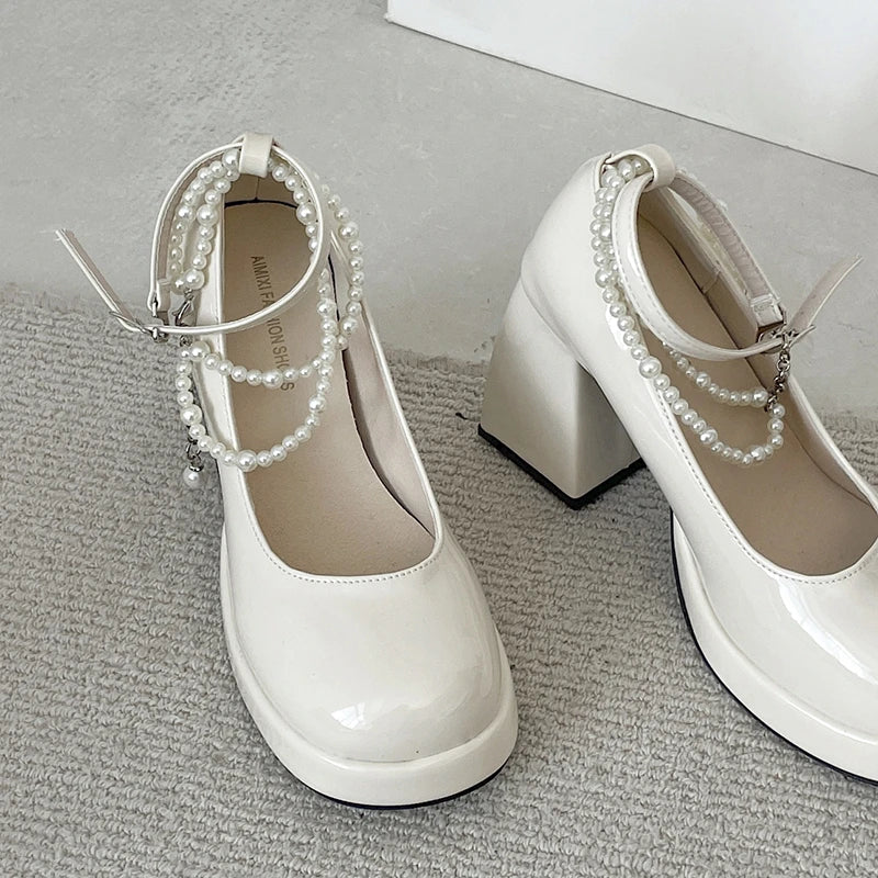 Kendra Pearl Ankle Straps Pumps - Image 14