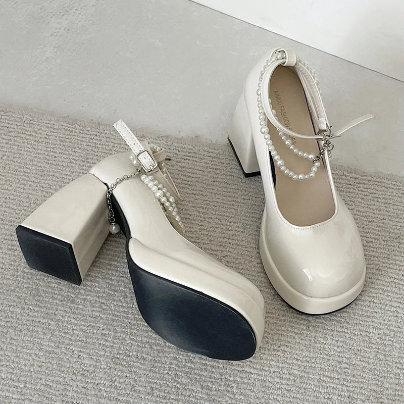 Kendra Pearl Ankle Straps Pumps - Image 15