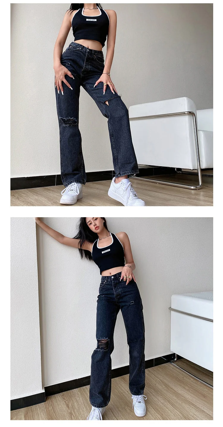 'Know your worth' Ripped Boyfriend Jeans - Image 11