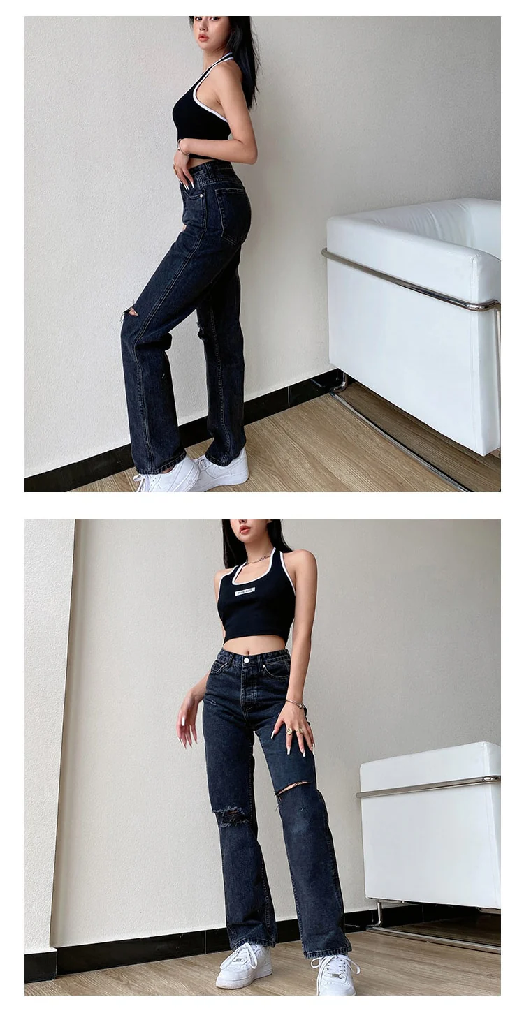 'Know your worth' Ripped Boyfriend Jeans - Image 12