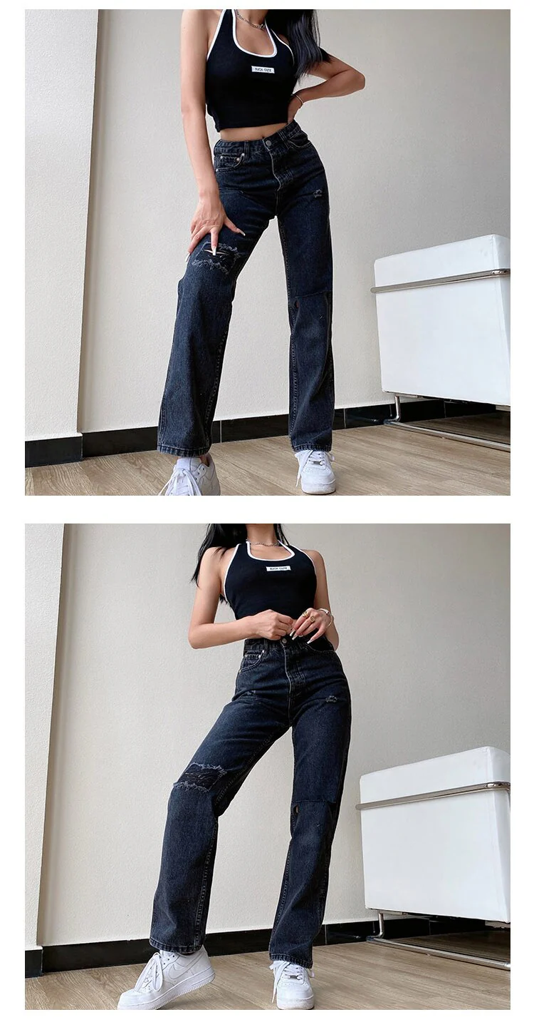 'Know your worth' Ripped Boyfriend Jeans - Image 13