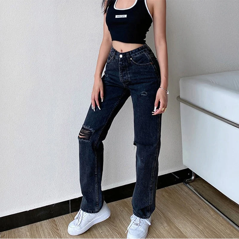 'Know your worth' Ripped Boyfriend Jeans - Image 7