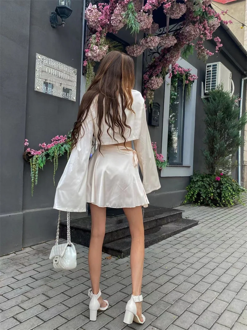 Marina  Satin Skirt Set - Image 10